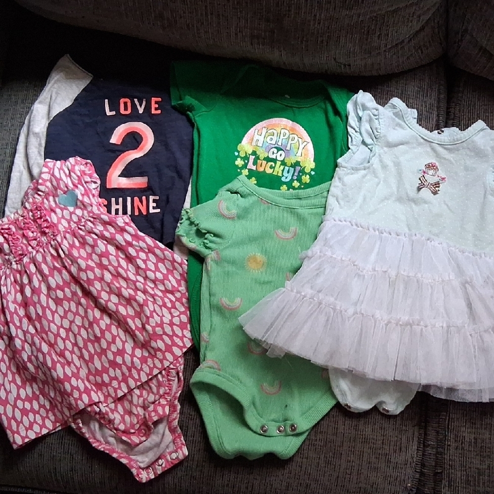 Carter's Kids Dresses - Pink, Green, White